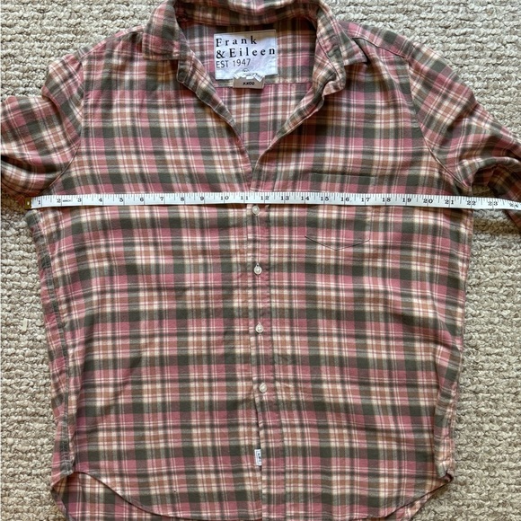 Frank & Eileen Women's Relaxed Pink and Gray Melange Plaid Flannel Size XS - Picture 7 of 8